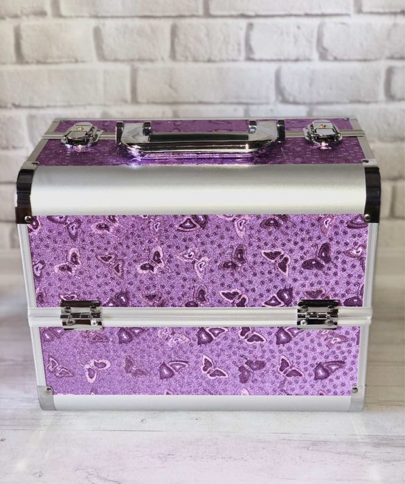 Б'юті-кейс валіза для майстра алюмінієва з розсувними полицями