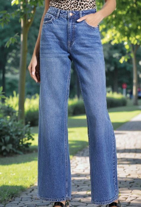 Jeansy wide leg r. 38