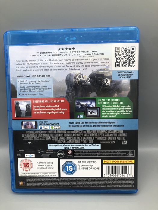 Blu-ray Prometheus – film sci-fi Ridley Scott + digital copy