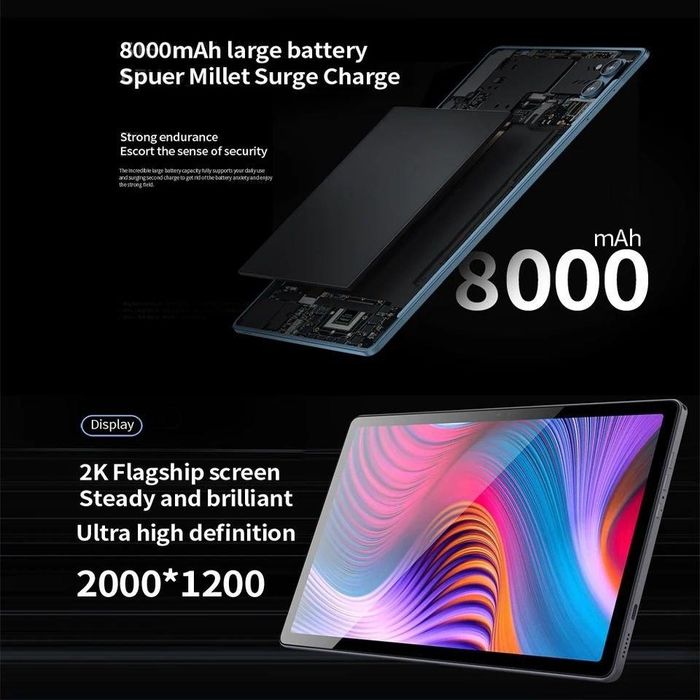 Планшет 10" дюймов BDF P60  8/256гб 2к Экран Android 12 8 ядер