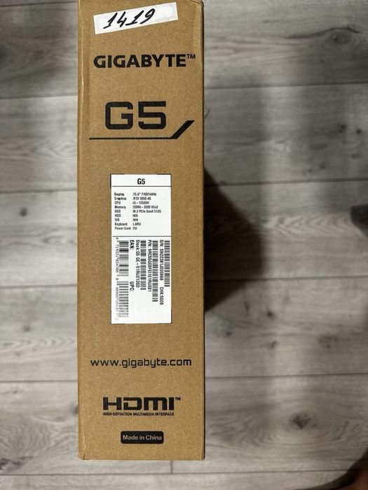 Продам ноутбук GIGABYTE G5