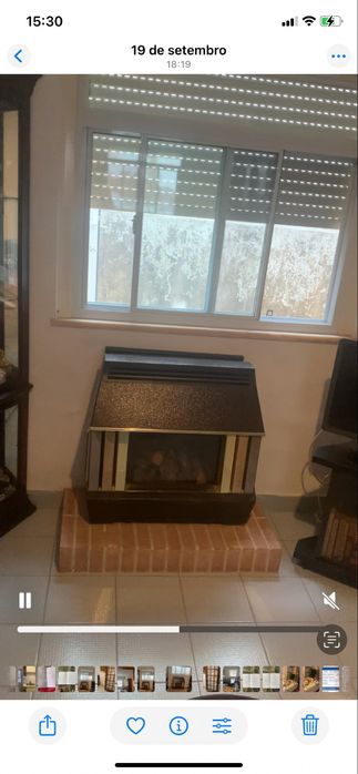 Lareira a funcionar a gaz . Sem necessidade de lenha