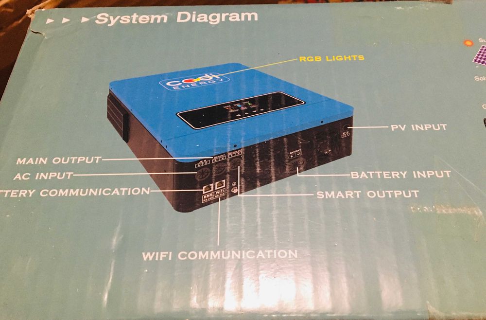 Инвертор гибрид Codi Energy 6,2 кВт 48V (MPPT 6500w 120a) + (Wi - Fi)