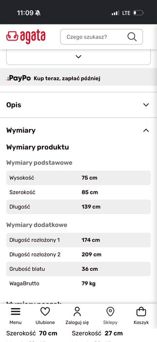 Stół rozkładany