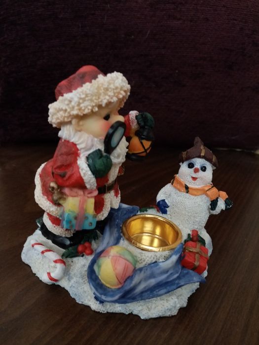 Сувенир новогодний, статуэтка подсвечник новогодний