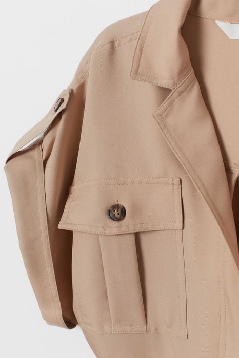 H&M beżowy kombinezon z paskiem 38 M