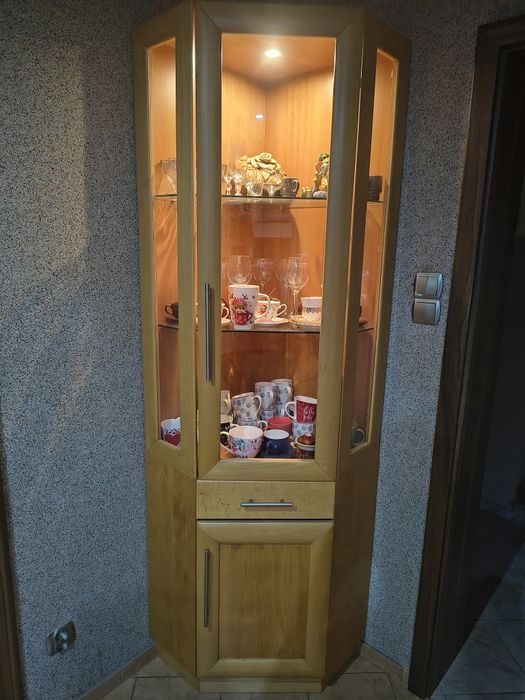 Sprzedam witrynkę narożną z halogenem oraz transformatorem