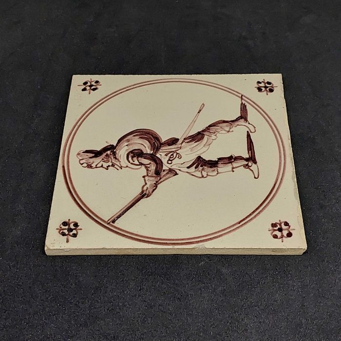 РЕДЧАЙШАЯ плитка ГОЛЛАНДИЯ 18-й век 2 шт. ВОИН керамика БАРАБАНЩИК