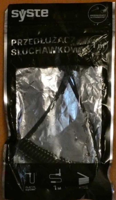 Przedłużacz słuchawkowy, SYSTE, wtyk kątowy, jack 3,5mm. Nowy!