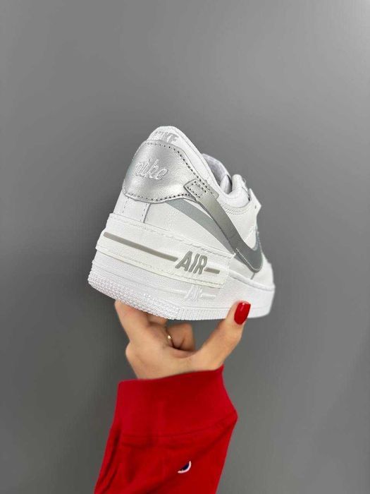 Кросівки Nike Air Force 1 Shadow White Silver premium