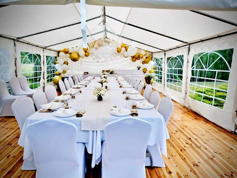 Wynajem namiotów , krzeseł , stołów , zastawy , pokrowców , nagrzewnic