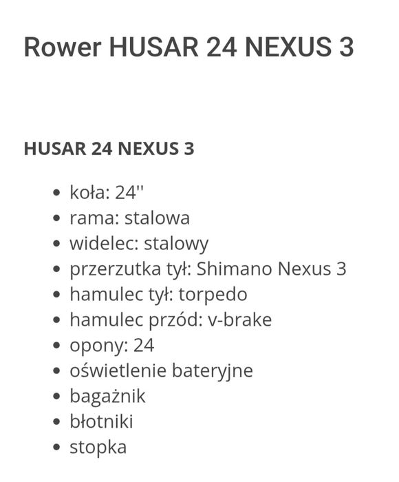 Rower miejski husar komunia