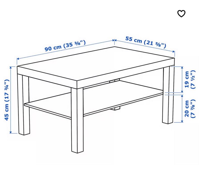 LACK - Mesa de centro, preta/castanha 90x55 cm