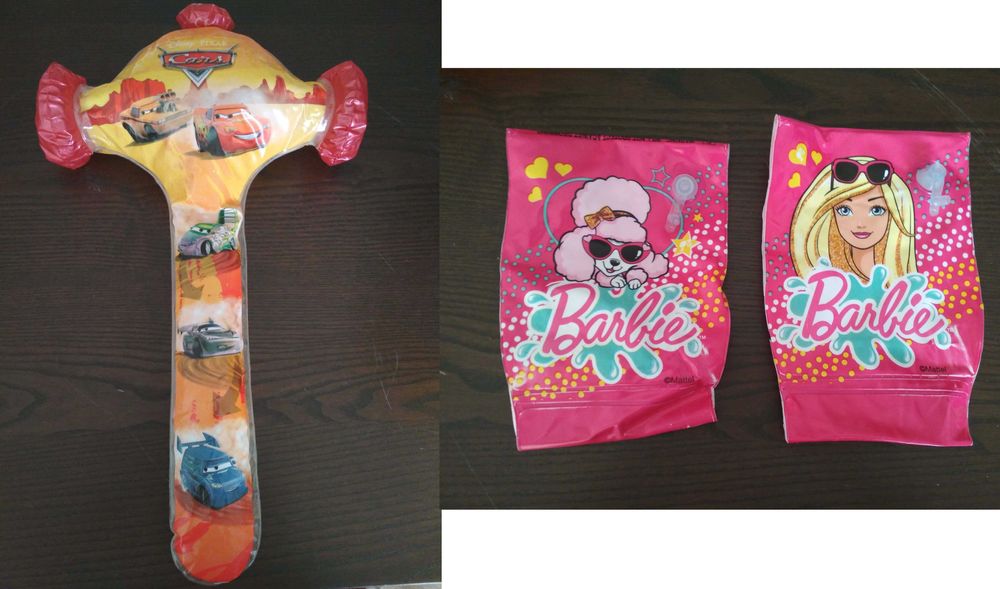 Artigos de praia. Camião, boias, colchões, discos voadores, petanca