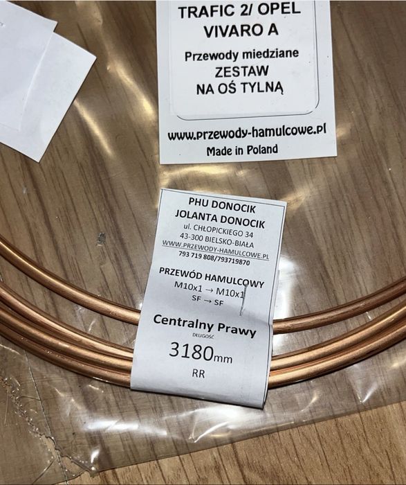 Трубка гальмівна мідна Vivaro/Trafic 4.75mmx3180 mm-M10x1-M10x1 WP-016