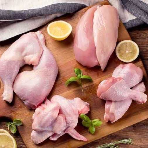 Frango fresco, asas de frango, filetes de frango, pernas de frango