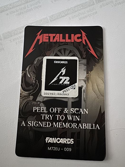 Metallica fan cards Chorzow 2026