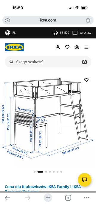 Łóżko piętrowe, antresola , Ikea