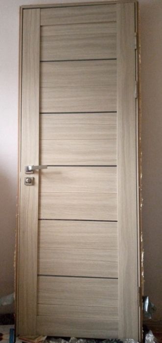 Двери межкомнатные в сборе Leador Neаpol. Светло-серый дуб. 75х206 см