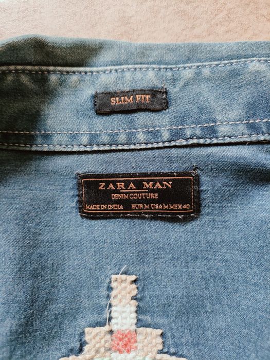 Zara Sinsay Sukienki + żakiet jeans unisex z haftem L/XL