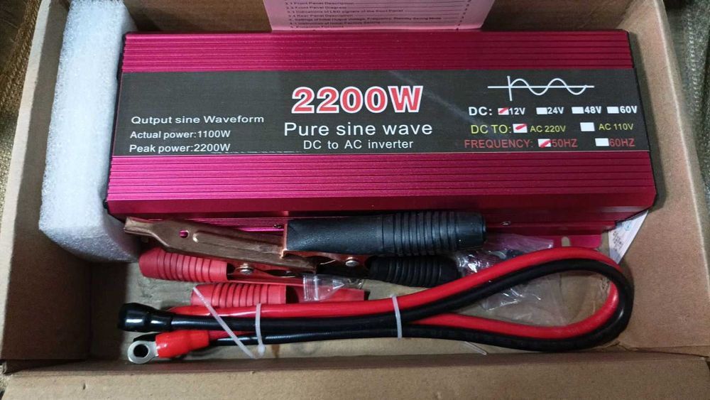 Инвертор 12V-220V с чистым синусом и высоким КПД (до 95%) 2200Вт