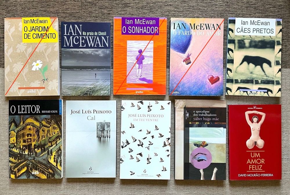 Livros Ian McEwan, José Luís Peixoto, Valter Hugo Mãe, Laura Esquível