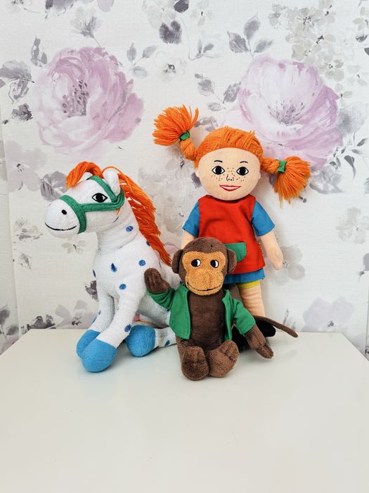Pluszowe maskotki koń Alfonso małpka Pan Nilsson materiałową lalka Pippi Pończoszanka Langstrumpf