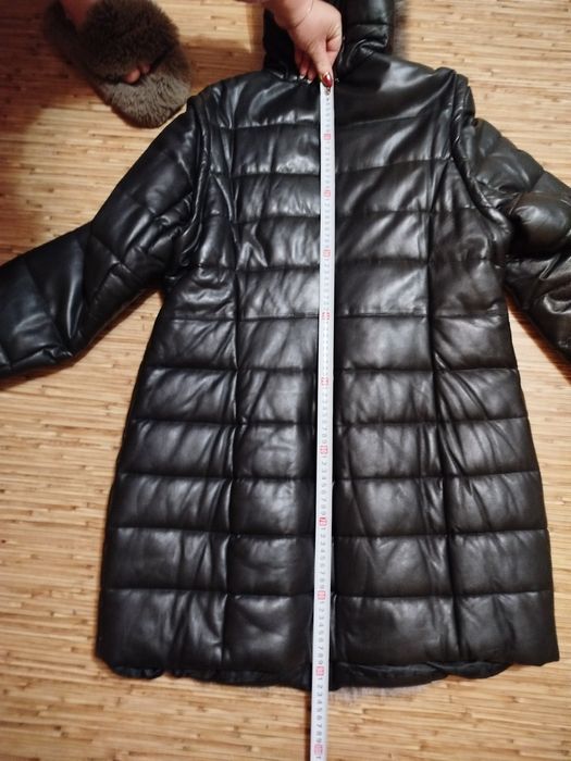 Зимняя женская кожаная куртка куртка