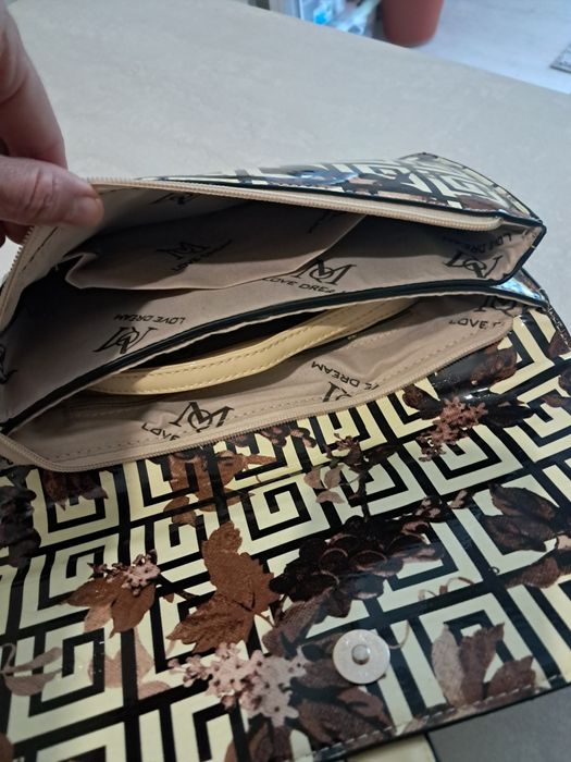 Сумка клатч жіноча бежевого коричньова