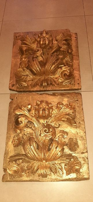 Fragmento Barroco em Talha Século XVlll Medidas  45 X 40CM