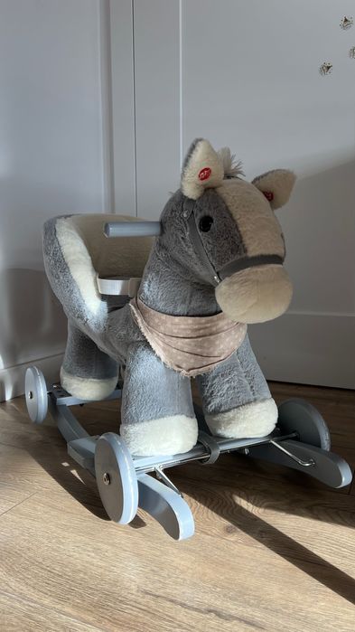 Bujak duży koń konik na biegunach jeździk fotel 3w1
