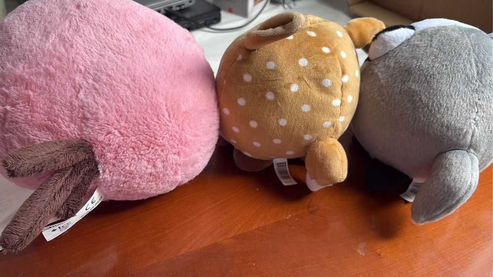Pack 3 Peluches Animais Redondos Muito Macios