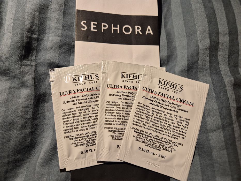 3 sztuki! 3 x 3 ml! Nowe! KIEHL'S Ultra Facial Cream lekki krem nawilżający z SEPHORA!