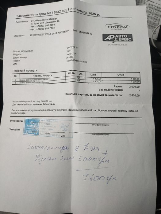Продаю своє авто Шевроле Вольт 2012р