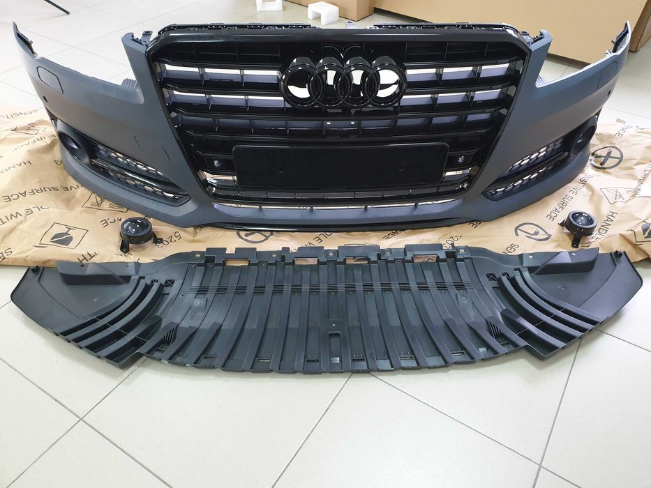 Бампер ауди а8 д4 рестайл стиль с8 БАМПЕР audi a8 d4 lci стиль S8