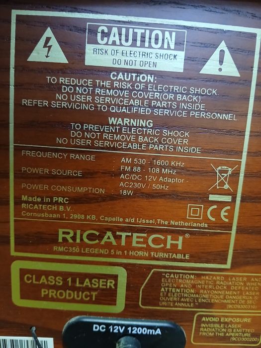 Gramofon mp3 sd cd usb Ricatech RMC 350