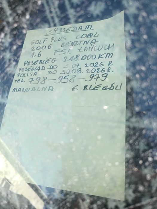 Golf Plus 1,6 Mpi 2006r