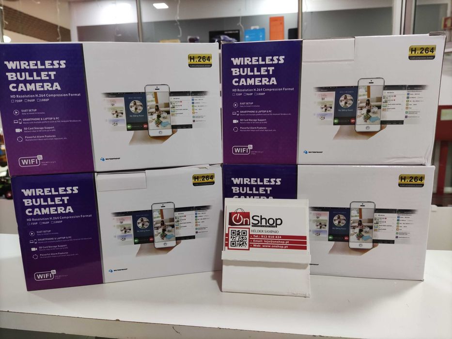 Câmara de Segurança Exterior IP WiFI QJ05 Full HD Alexa e Google Home