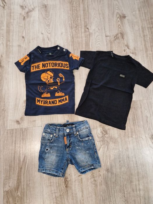 Set letni zestaw spodenki jeans i 2x koszulka t- shirt my brand rozmia