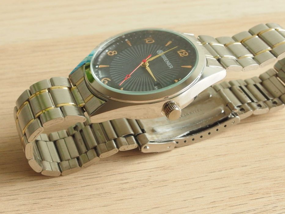 fi 37mm zgrabny męski zegarek BRENER japan movt datownik quartz
