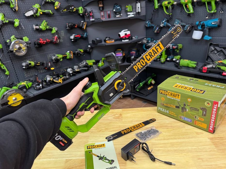 +3.0Ah акб Аккумуляторная пила Procraft PKA34 254мм и 305мм Шина