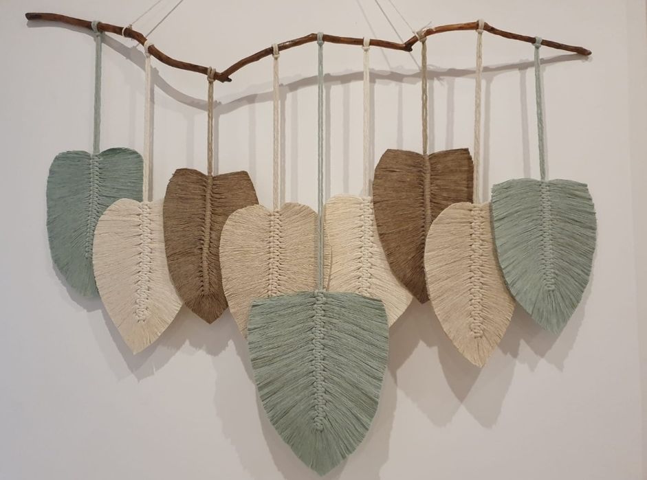 Painéis decorativos em macramé