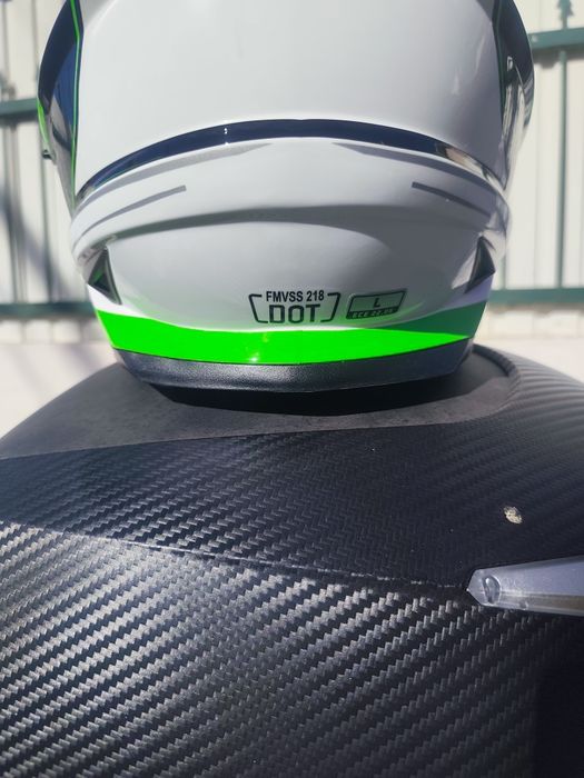Capacete moto cor verde