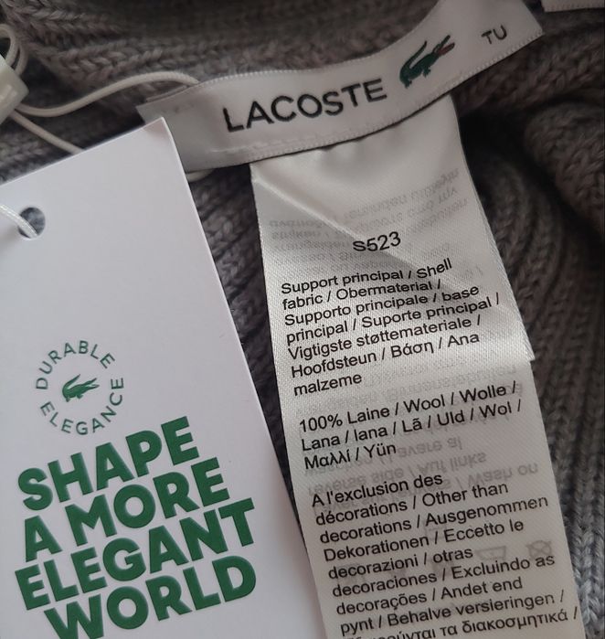 Шерстяная шапка унисекс Lacoste