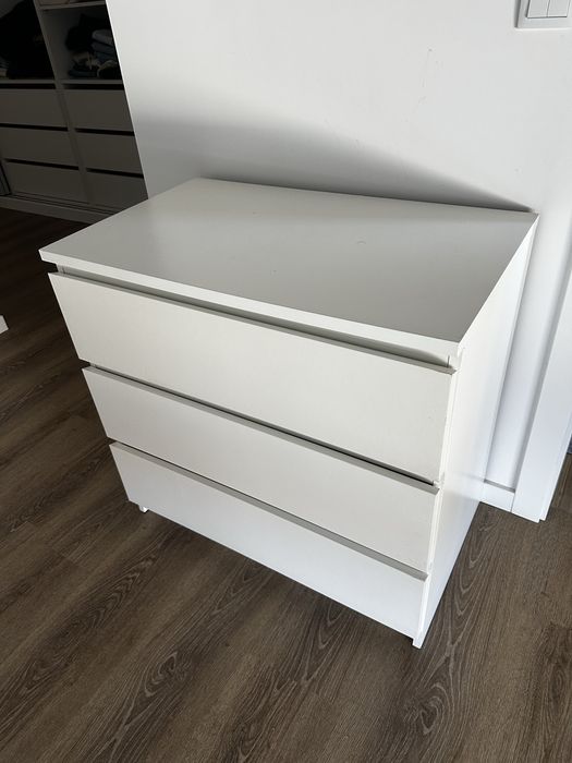 Comoda ikea malm branca 3 gavetas