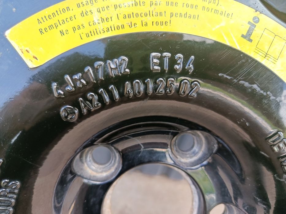 Koło zapasowe alu dojazdówka 17"  Mercedes W 211   5x112