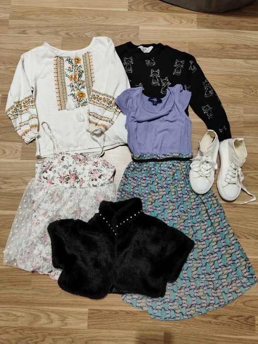 Пакет одягу дівчинки 10-12 р. Вишиванка, кофтинка H&M, сарафан + НОВІ кеди 34 р.