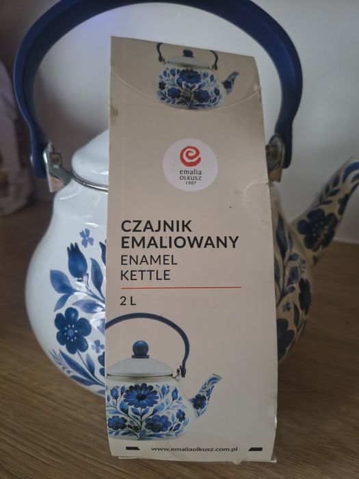 Czajnik emaliowany 2l_ Śliczny wzór!