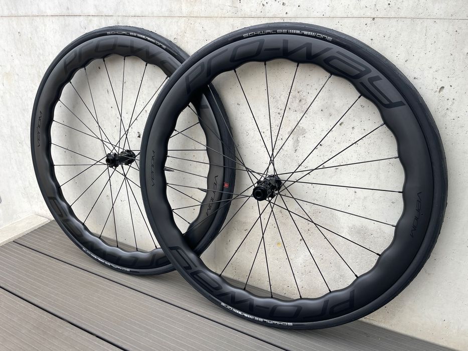 Koła szosowe karbonowe carbon PRO-WAY VENOM 50mm 1415g! Z OPONAMI!
