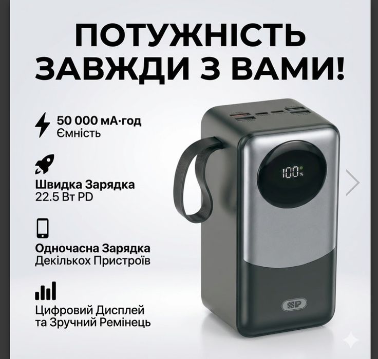 Портативний повербанк AWEI PA-12 30тис 100000 зі швидкою зарядкою 22.5